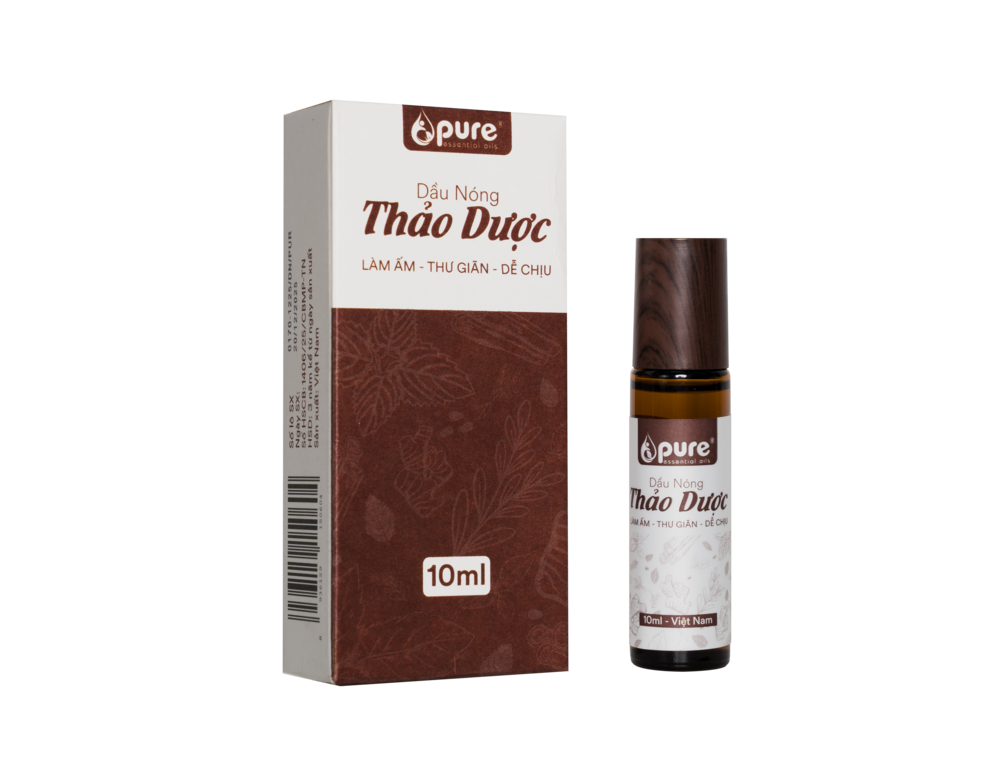 Dầu nóng thảo dược Pure chai lăn 10ml